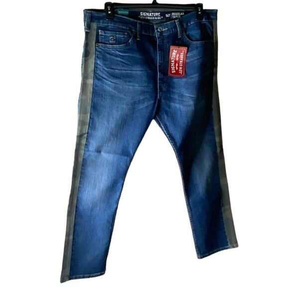 Levi Strauss Signature Flex Jeans 38x30 Blue S47 Regular Taper Modern Fit NWT - Picture 2 of 14
